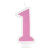 1st Birthday Number Candle - Pink