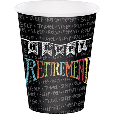 12 oz Chalk Retirement Paper Cup 8ct 