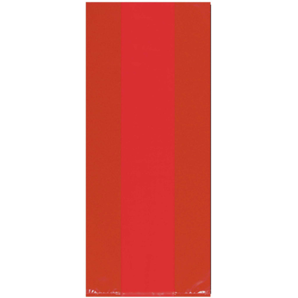 APPLE RED LARGE CELLO PARTY BAGS  25 CT. 