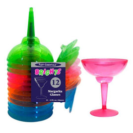 12 oz. 2 pc. Margarita Glasses - Assorted Neons 12 Ct.