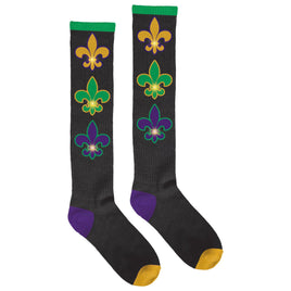 Mardi Gras Light Up Knee Socks