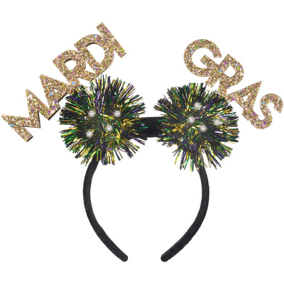 Mardi Gras Tinsel Light Up Headband