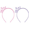 Plastic Glitter Crown Headband 8 ct.