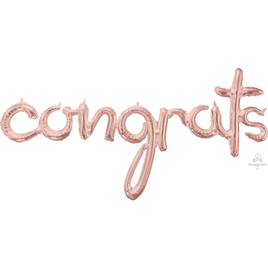 Air Filled Rose Gold Congrats Foil Balloon