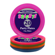9" Party Plates - Assorted Neons 20 Ct.
