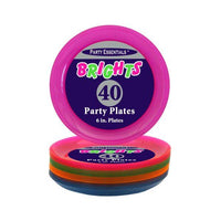 6" Party Plates - Assorted Neons 40 Ct.