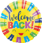 17" Welcome Back Stripes Foil Balloon