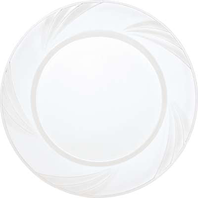 9 in. Etched Clear Round Plastic Dinner Plates 8 ct.