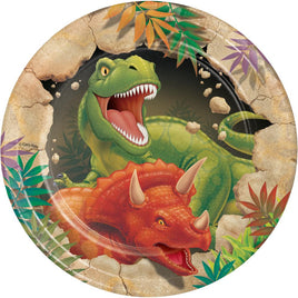 DINO BLAST PAPER DESSERT PLATES 8 CT.