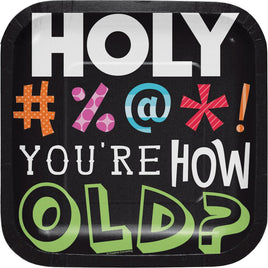 7 in. Holy Bleep Square Paper Plates 8 ct