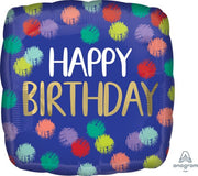 17" Brushed Happy Birthday Foil Balloon