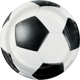 7IN. SOCCER FAN DESSERT PAPER PLATES  8 CT.