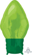 22in Green Christmas Bulb Light Foil Balloon