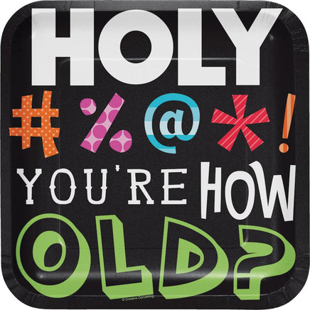 9 in. Holy Bleep Square Paper Plates 8 ct