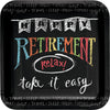 9 in. Chalk Retirement Square Paper Plates 8 ct 