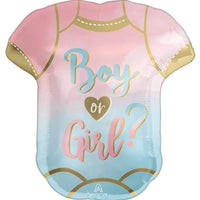 24" THE BIG REVEAL ONESIE SHAPED FOIL BALLOON
