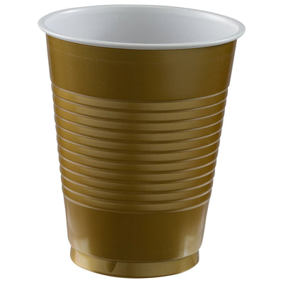 18 oz. Plastic Cups- Gold  20 ct.