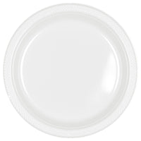 Frosty White 7" Round Plastic Plates 20 ct.