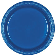 7" Round Plastic Plates  - Bright Royal Blue  20 ct.