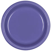 7" Round Plastic Plates - New Purple  20 ct.
