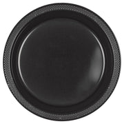 7" Round Plastic Plates 20 ct. - Jet Black  20 ct.