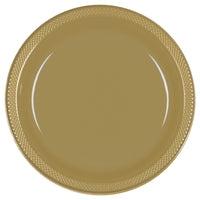 Gold 7" Round Plastic Plates 20 ct.