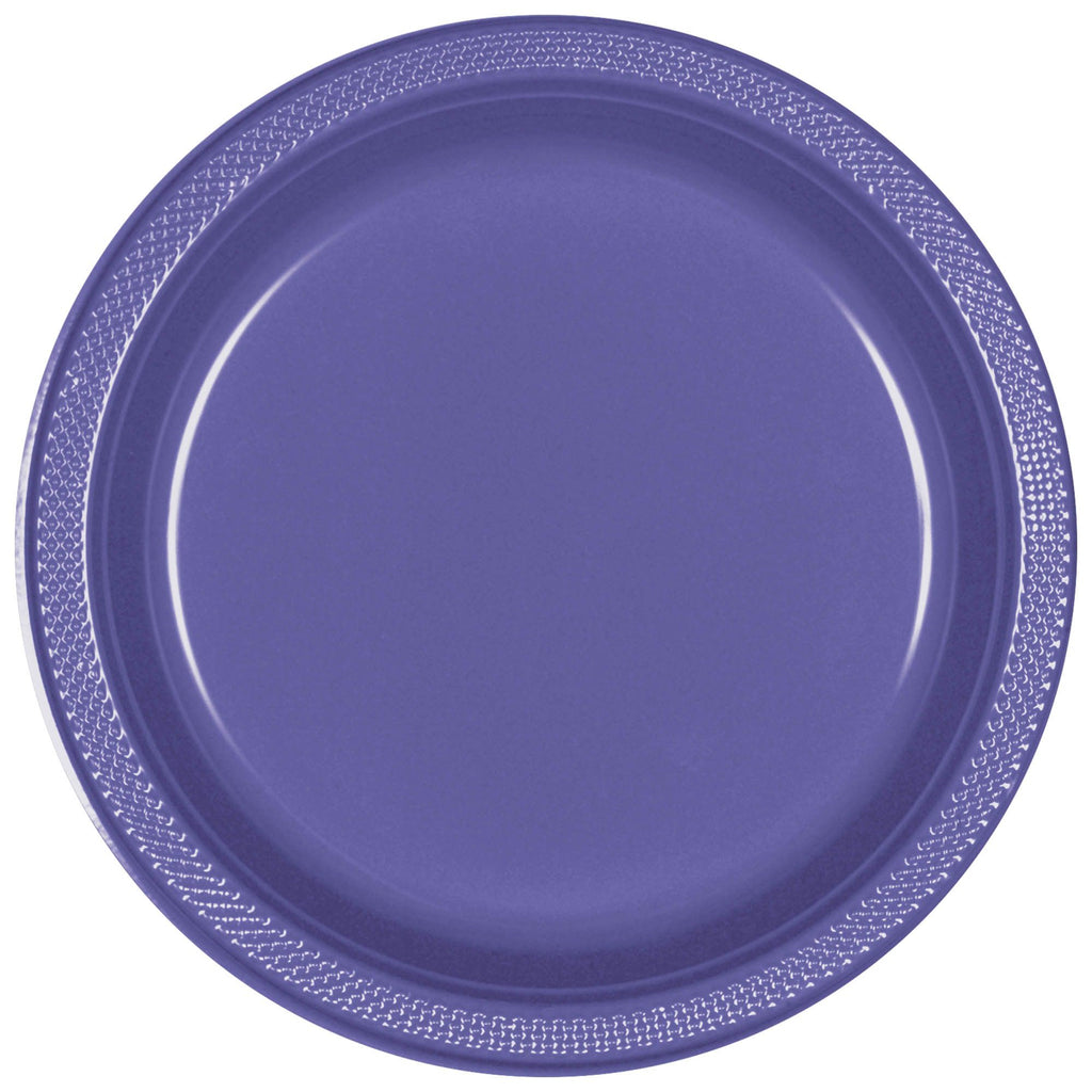 9" Round Plastic Plates - New Purple  20 ct.