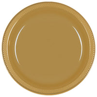 9" Round Plastic Plates  - Gold  20 ct.