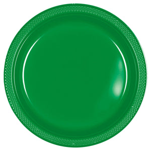 Festive Green 10" Round Plastic Plates 20 ct.