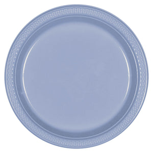 10" Round Plastic Plates - Pastel Blue  20 ct.