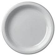 10" Silver Round Plastic Plates 20 ct.