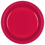 Apple Red 10" Round Plastic Plates 20 ct.