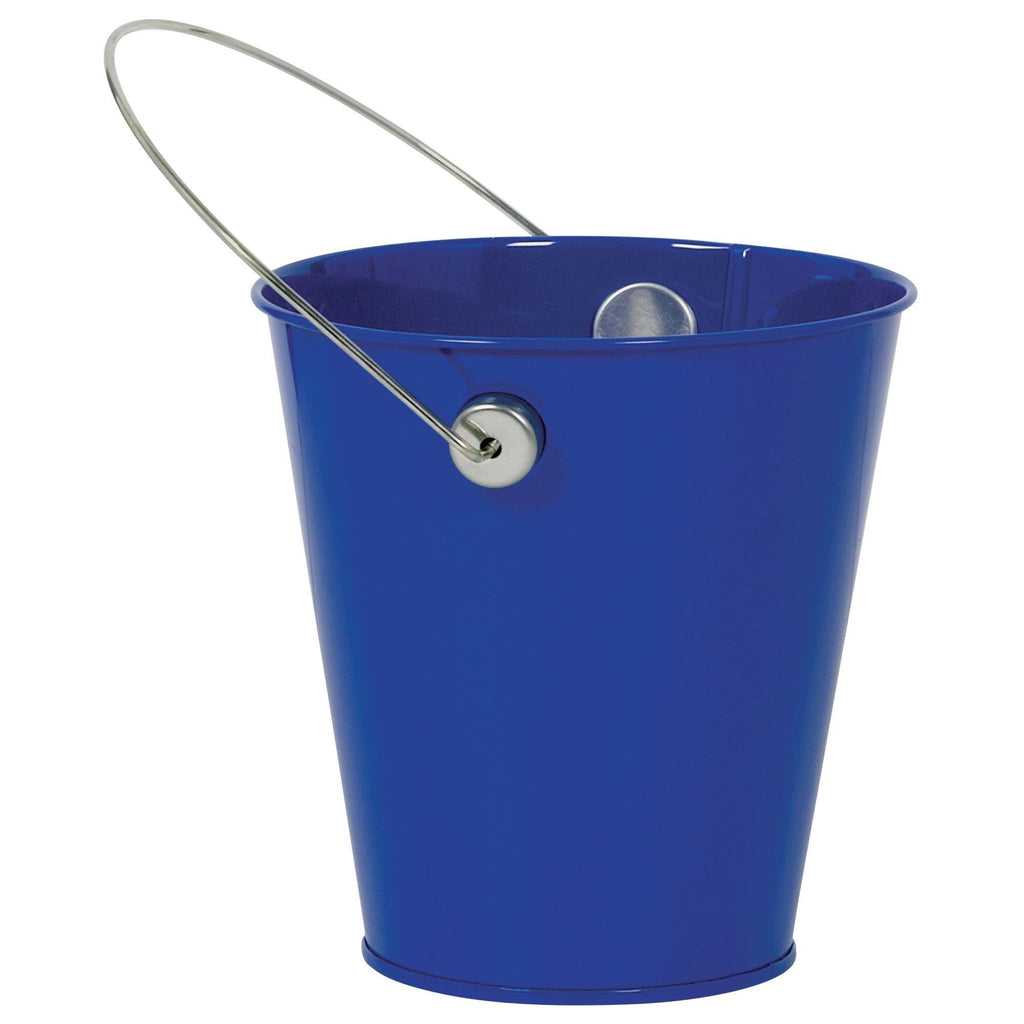 ROYAL BLUE METAL BUCKET WITH HANDLE  1 CT. 