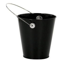 BLACK METAL BUCKET WITH HANDLE  1 CT. 