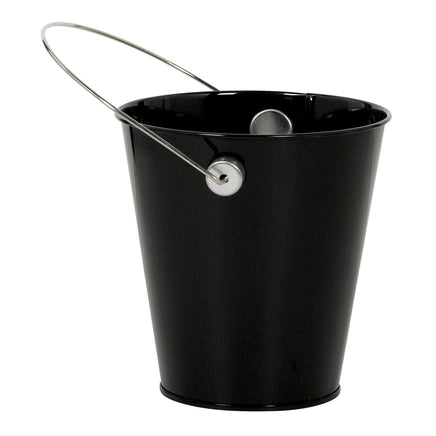 BLACK METAL BUCKET WITH HANDLE  1 CT. 