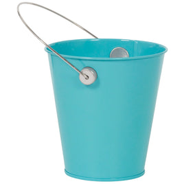 CARIBBEAN BLJUE METAL BUCKET WITH HANDLE  1 CT. 