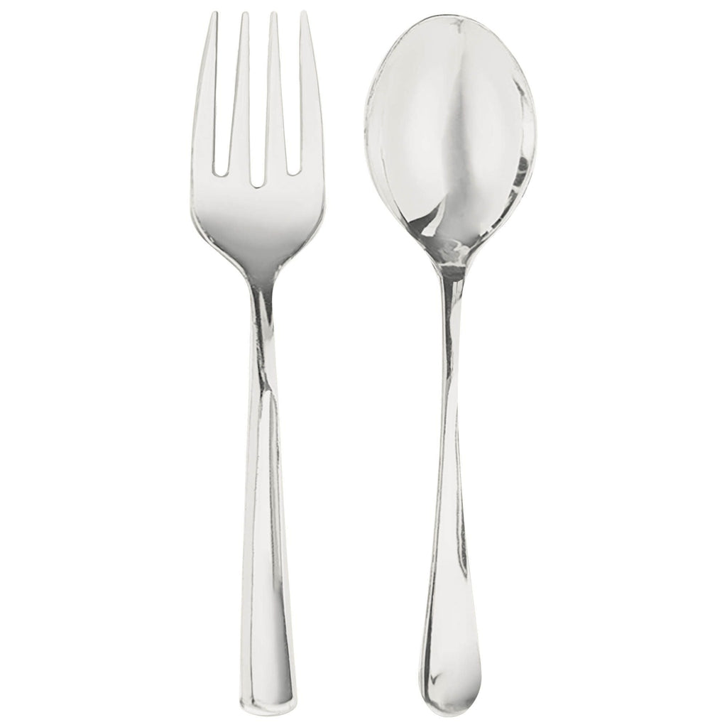 Serving Spoon & Fork Asst. - Silver