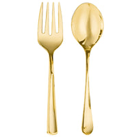 Serving Spoon & Fork Asst. - Gold