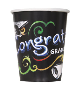 Chalkboard Graduation 9oz Paper Cups  8ct