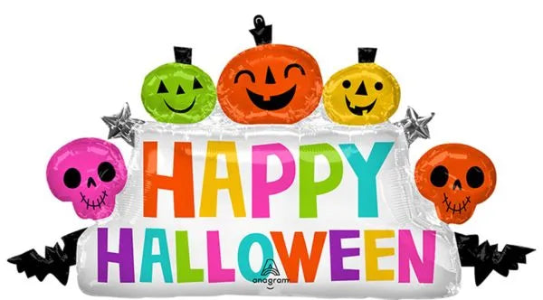39" Colorful and Creepy Halloween Marquee Foil Balloon