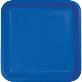 COBALT SQUARE PAPER DESSERT PLATES 18 CT.