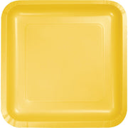 7 in. School Bus Yellow Square Paper Plates 18 ct. 