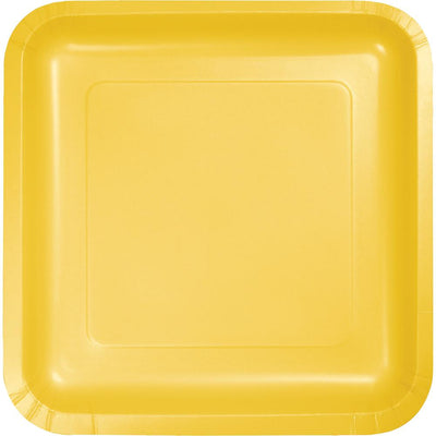 7 in. School Bus Yellow Square Paper Plates 18 ct. 