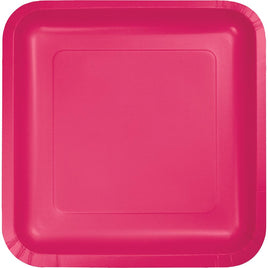 MAGENTA SQUARE PAPER DESSERT PLATES 18 CT. 
