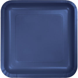 NAVY SQUARE PAPER DESSERT PLATES 18 CT.