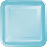 PASTEL BLUE SQUARE PAPER DESSERT PLATES 18 CT. 