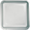 SILVER SQUARE PAPER DESSERT PLATES 18 CT. 