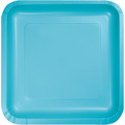 BERMUDA BLUE SQUARE PAPER DESSERT PLATES 18 CT. 