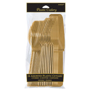 Gold Assorted Plastic Cutlery 24 ct.