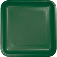 HUNTER GREEN SQUARE PAPER LUNCH PLATES 18 CT. 